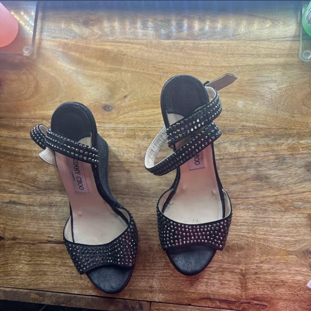 Jimmy Choo Black Studded Women's Sandals